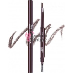 Creion de sprancene retractabil cu periuta 2 in 1 Miss Demi Waterproof - 01 Saten Cenusiu